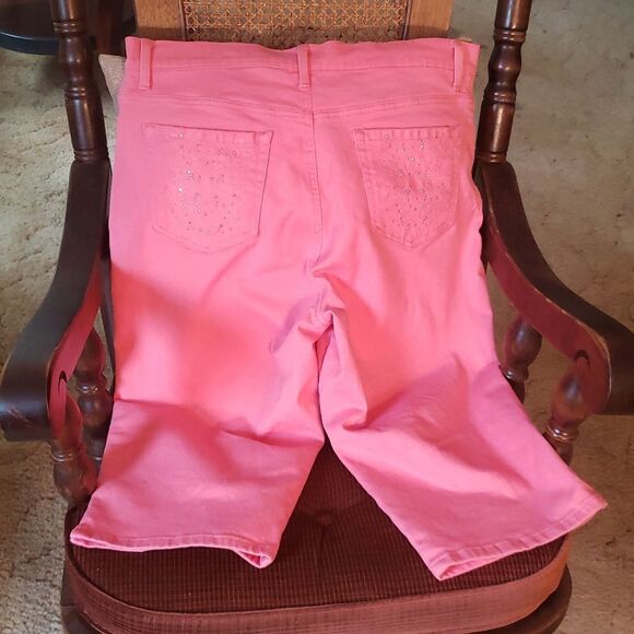 Gloria Vanderbilt Amanda All-Around Slimming Effect Pink Capris Sz 14P - Picture 3 of 9
